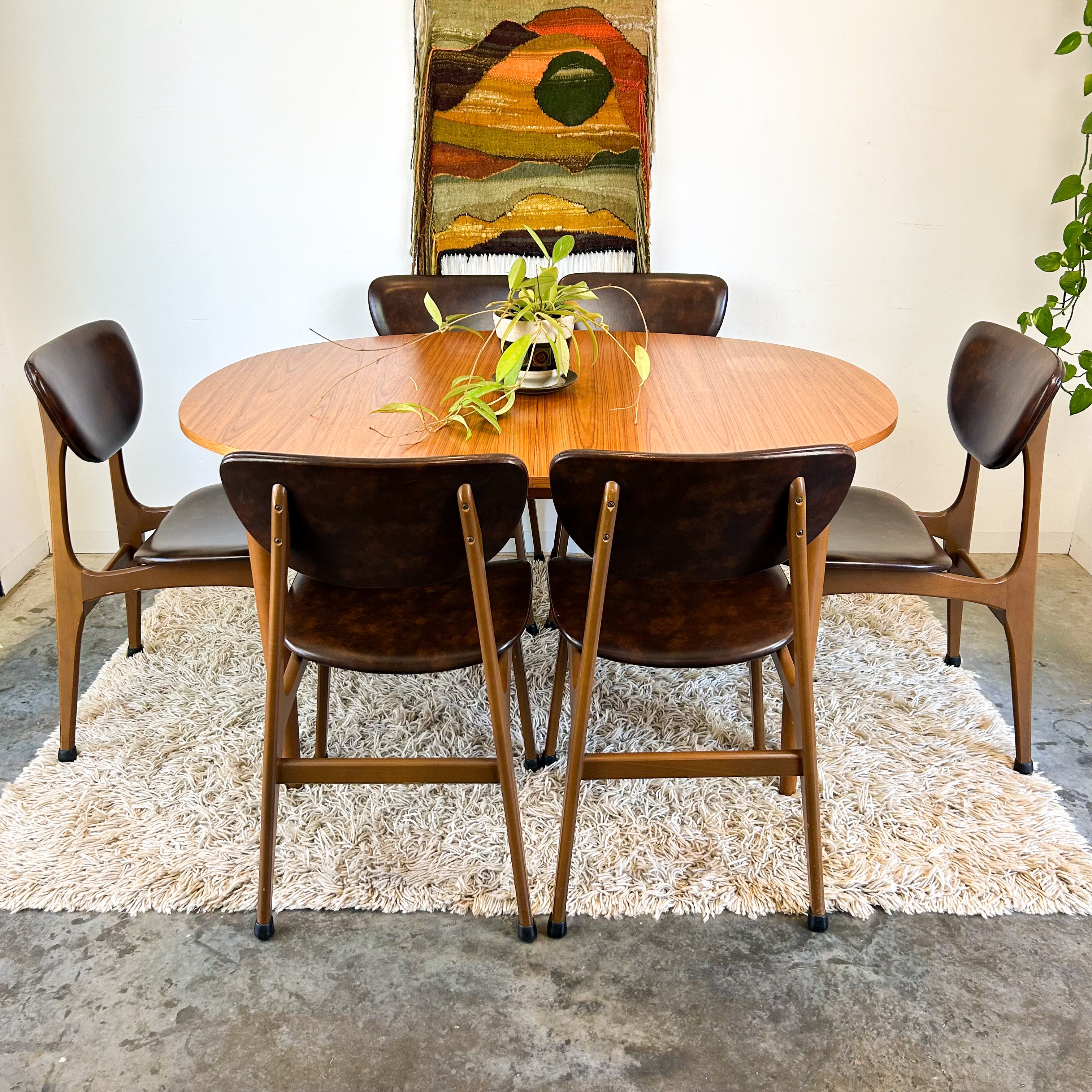 EXTENSION DINING TABLE & SIX CHAIRS