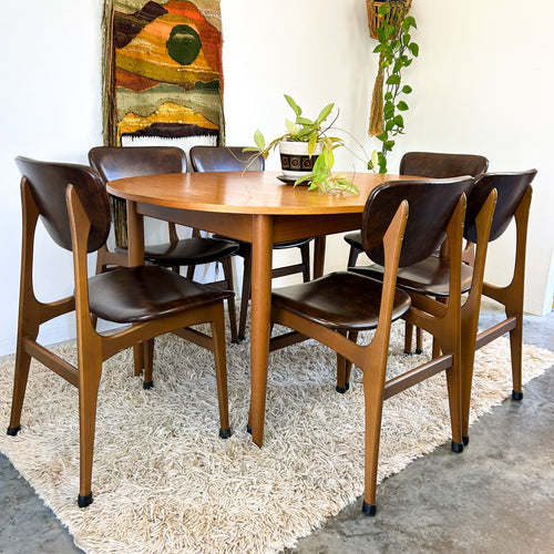 EXTENSION DINING TABLE & SIX CHAIRS