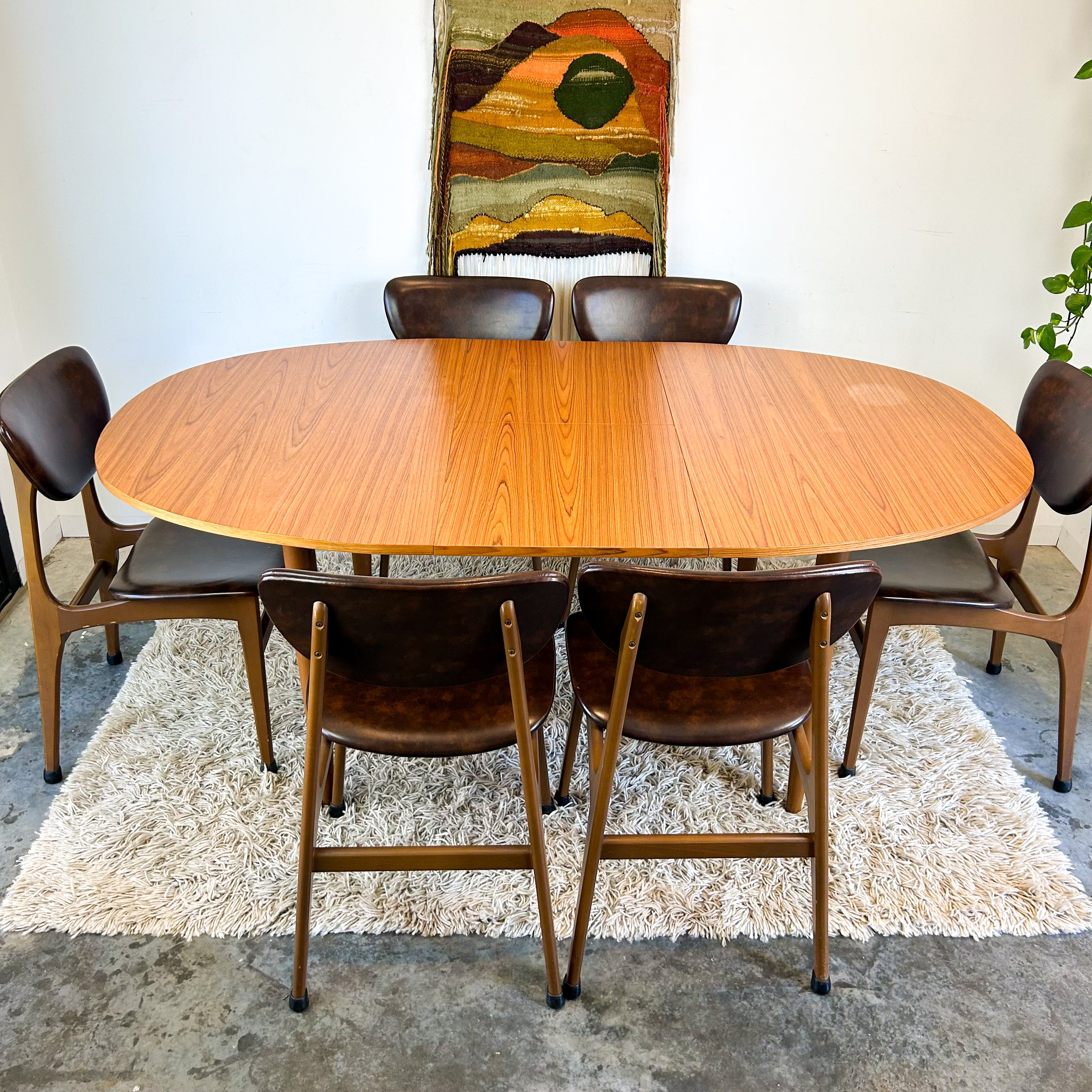 EXTENSION DINING TABLE & SIX CHAIRS