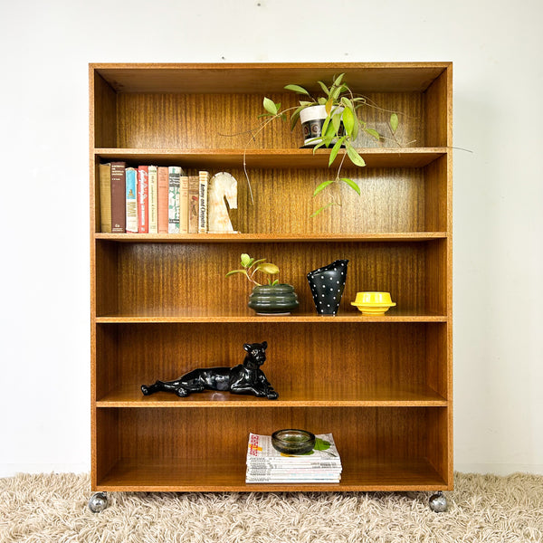 LARGE BOOKCASE ON CASTOR WHEELS #1 - HEY JUDE WORKSHOP • Vintage furniture & objects Melbourne