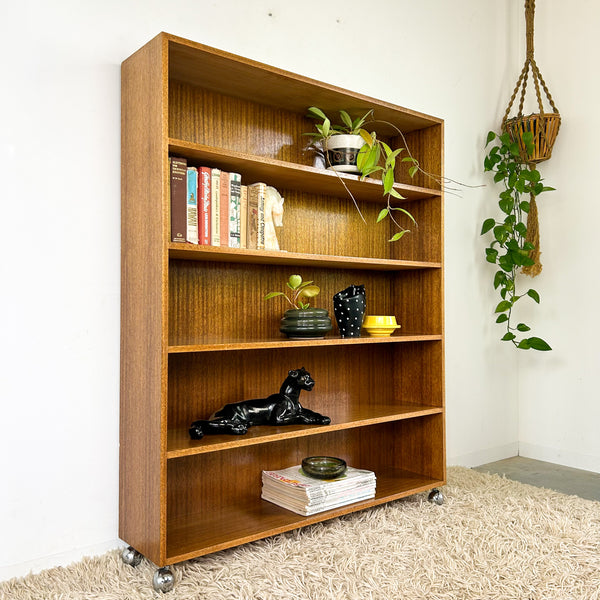 LARGE BOOKCASE ON CASTOR WHEELS #1 - HEY JUDE WORKSHOP • Vintage furniture & objects Melbourne
