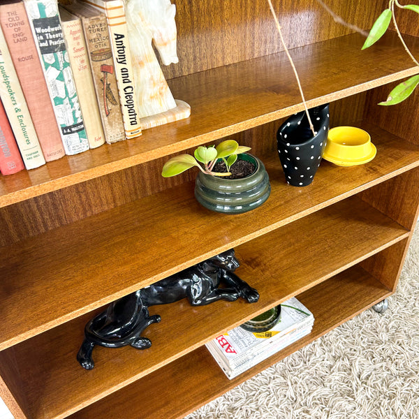 LARGE BOOKCASE ON CASTOR WHEELS #1 - HEY JUDE WORKSHOP • Vintage furniture & objects Melbourne