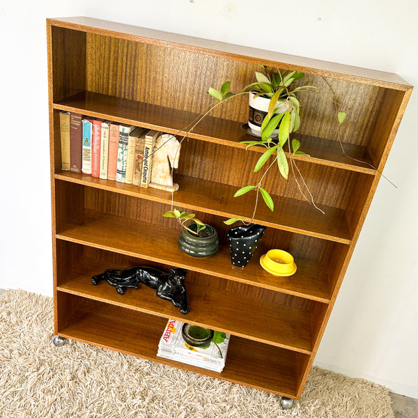 LARGE BOOKCASE ON CASTOR WHEELS #1 - HEY JUDE WORKSHOP • Vintage furniture & objects Melbourne