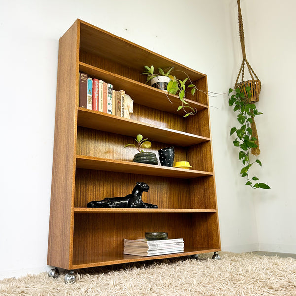 LARGE BOOKCASE ON CASTOR WHEELS #1 - HEY JUDE WORKSHOP • Vintage furniture & objects Melbourne