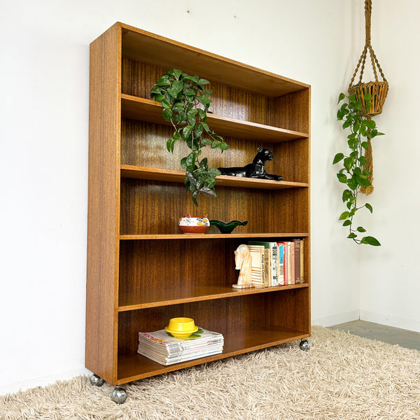 LARGE BOOKCASE ON CASTOR WHEELS #2 - HEY JUDE WORKSHOP • Vintage furniture & objects Melbourne