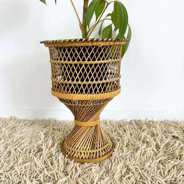 TWISTED CANE PLANTER SMALL