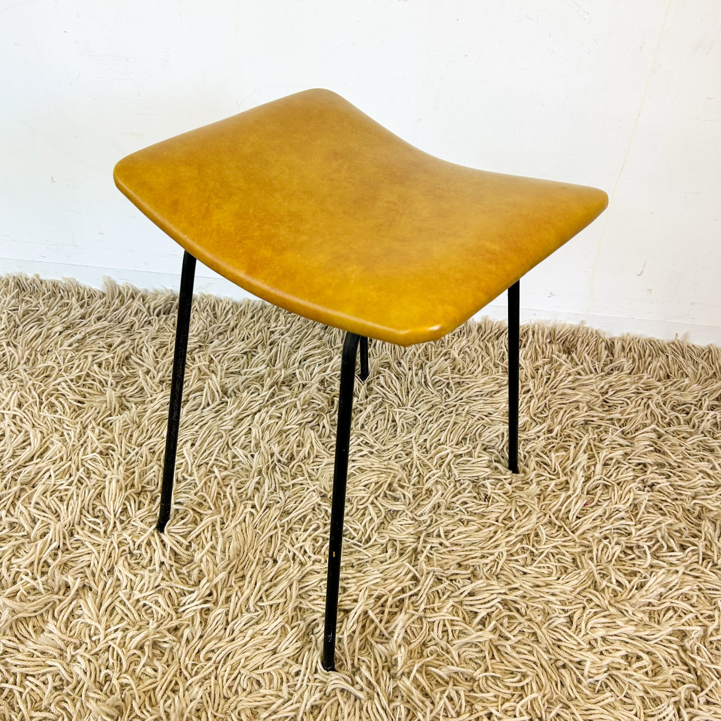 MUSTARD VINYL STOOL