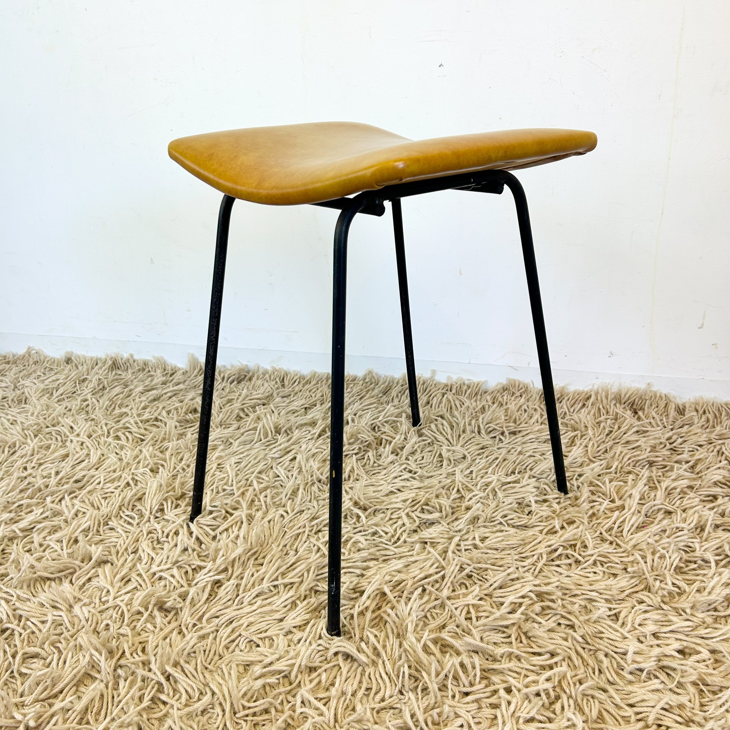 MUSTARD VINYL STOOL