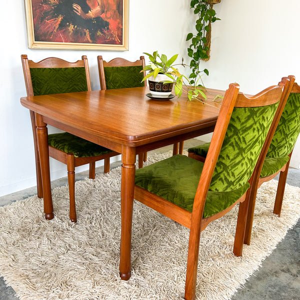CHISWELL EXTENSION DINING TABLE & CHAIRS - HEY JUDE WORKSHOP • Vintage furniture & objects Melbourne