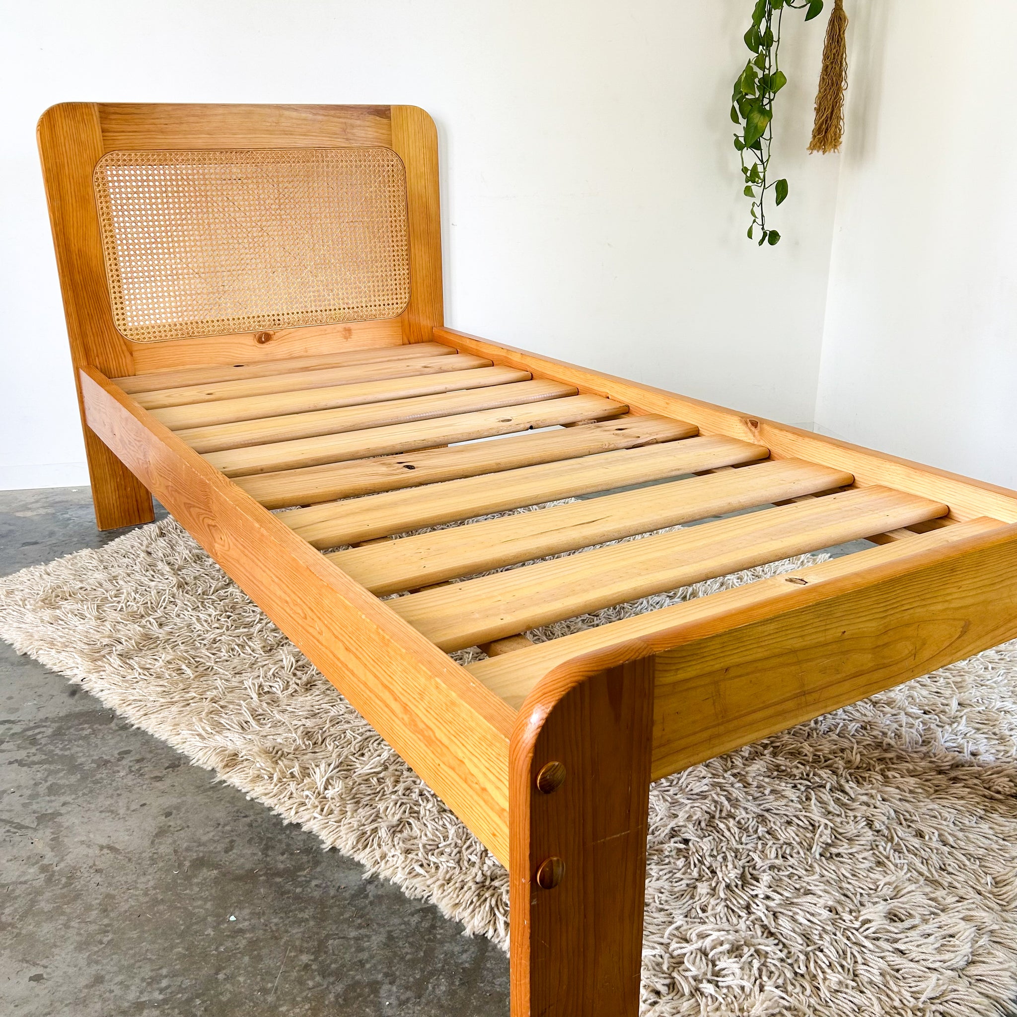 PINE & CANE SINGLE BED FRAME