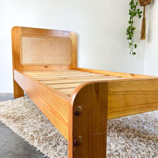 PINE & CANE SINGLE BED FRAME