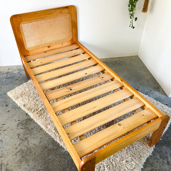 PINE & CANE SINGLE BED FRAME