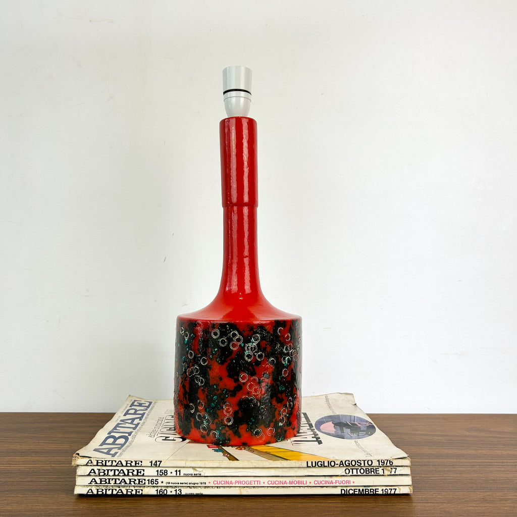 RED CERAMIC LAMP BASE