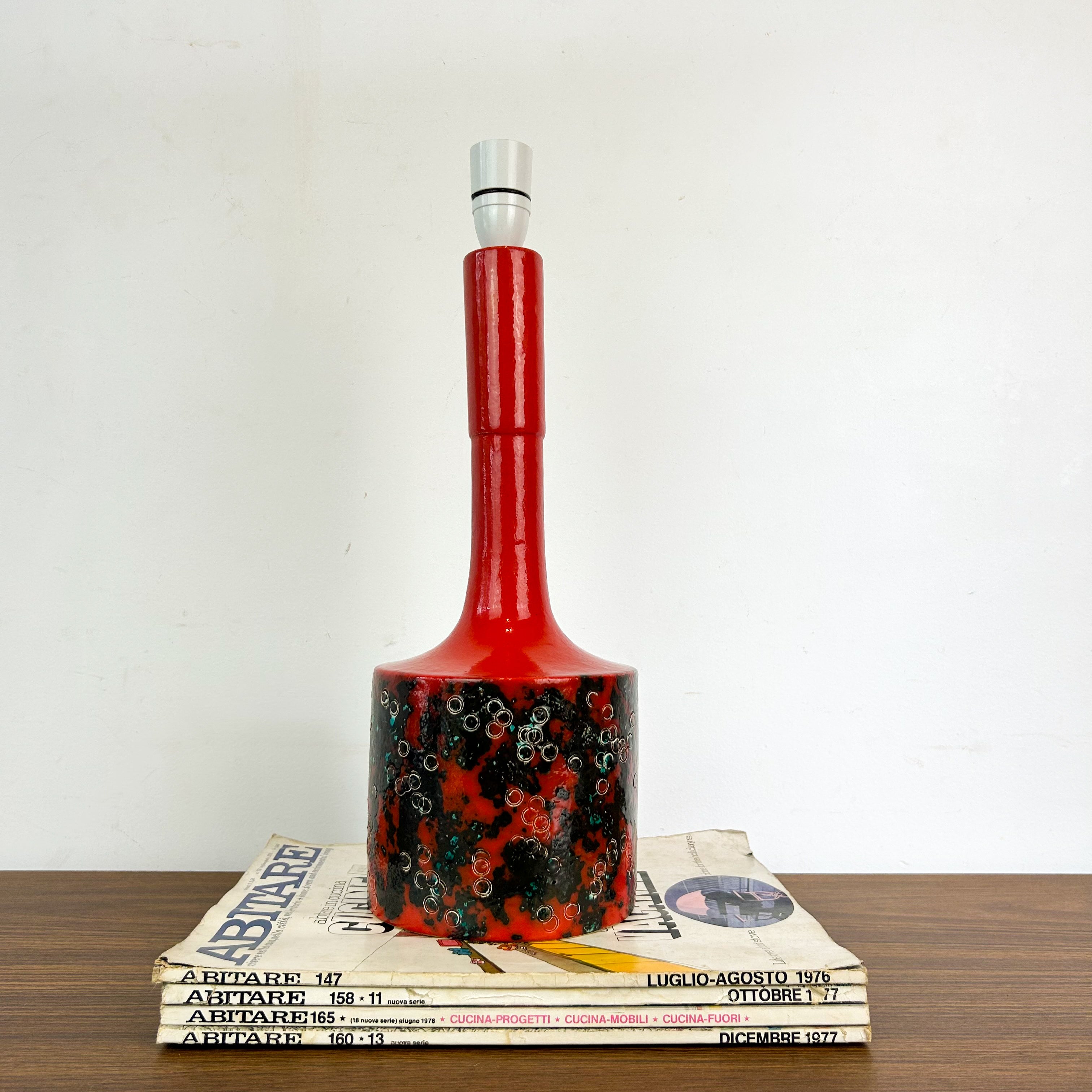 RED CERAMIC LAMP BASE