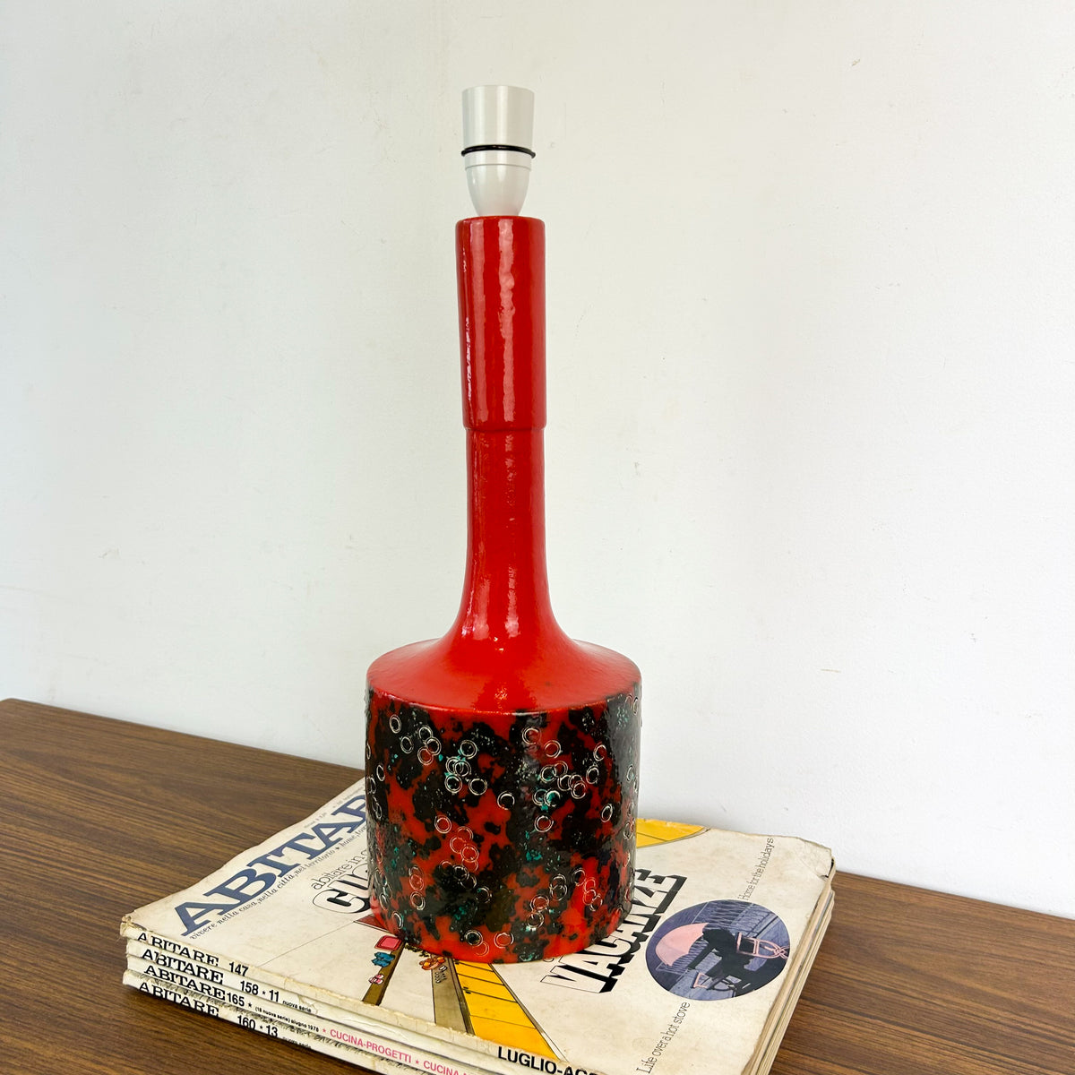 RED CERAMIC LAMP BASE