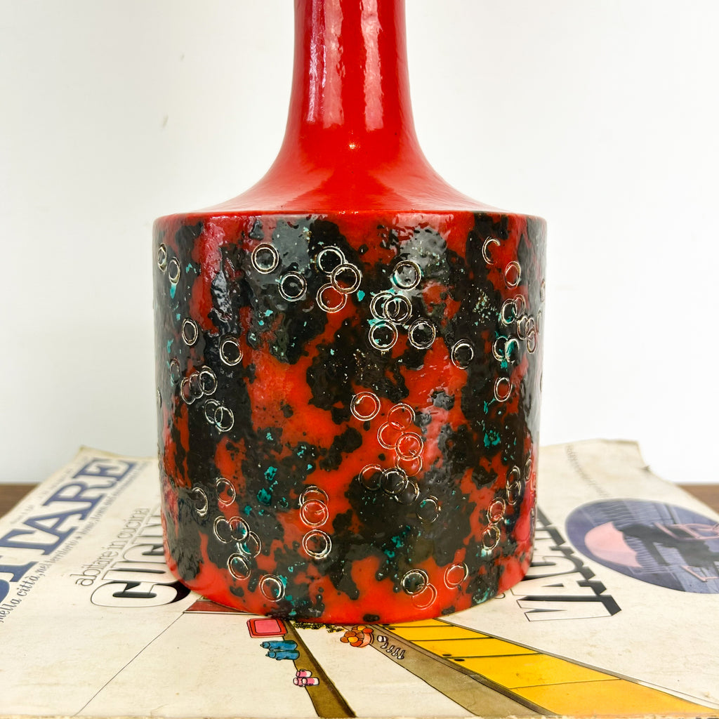 RED CERAMIC LAMP BASE