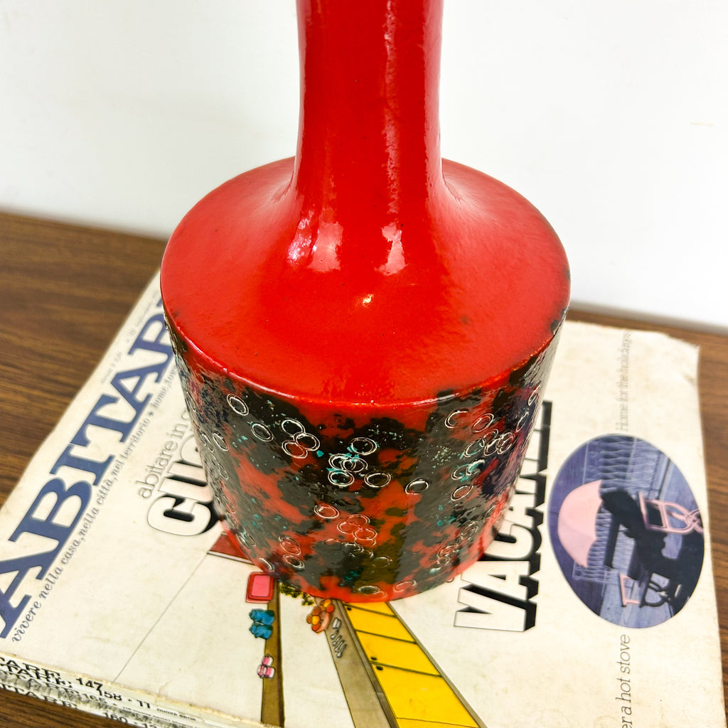 RED CERAMIC LAMP BASE