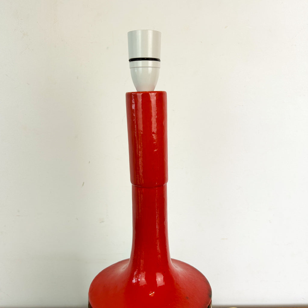 RED CERAMIC LAMP BASE