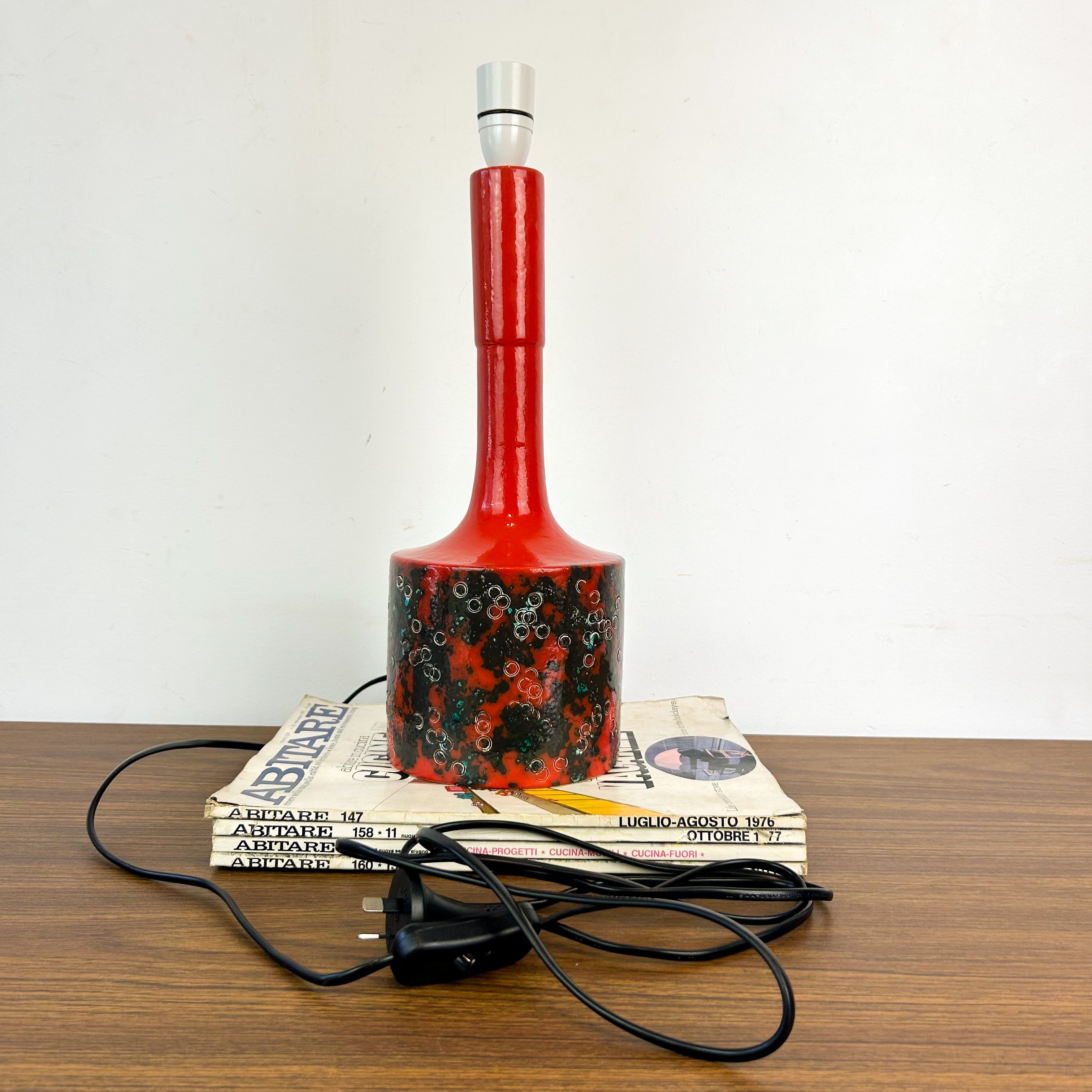 RED CERAMIC LAMP BASE