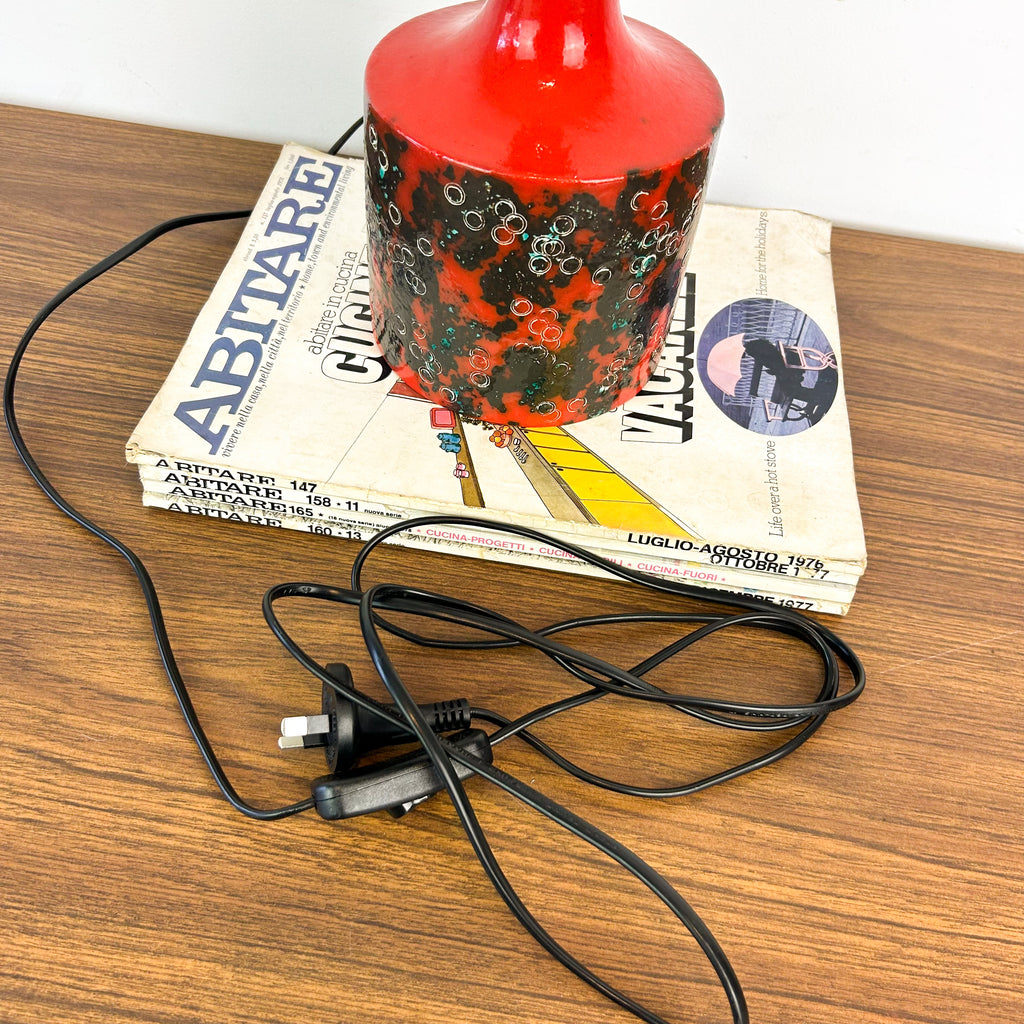 RED CERAMIC LAMP BASE