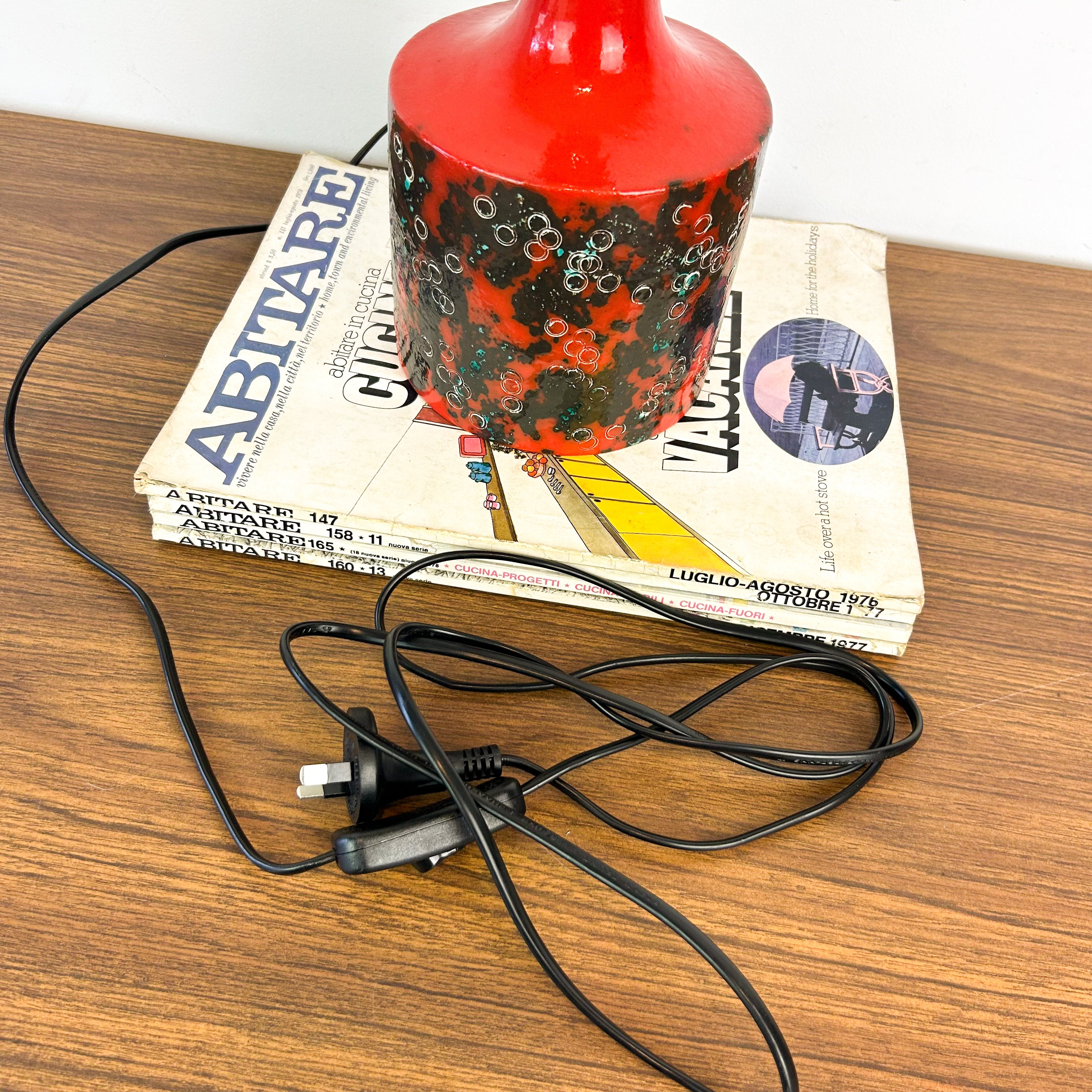 RED CERAMIC LAMP BASE