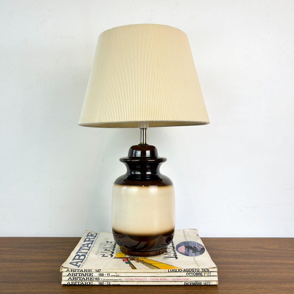 BROWN & CREAM CERAMIC LAMP