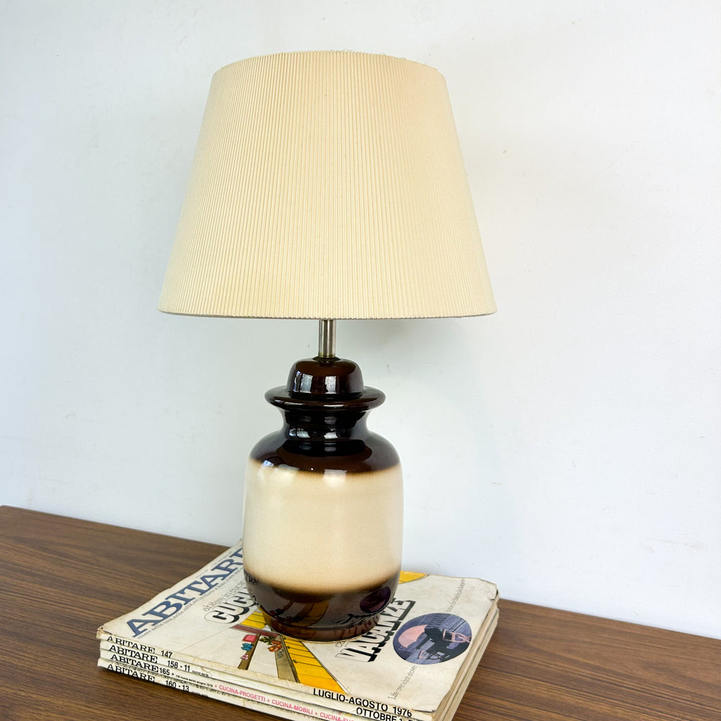 BROWN & CREAM CERAMIC LAMP