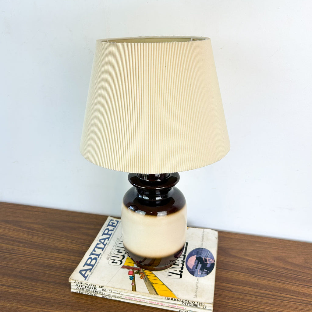 BROWN & CREAM CERAMIC LAMP