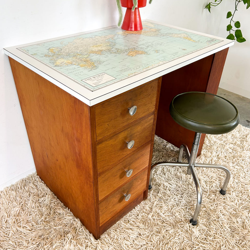 WORLD MAP DESK - HEY JUDE WORKSHOP • Vintage furniture & objects Melbourne