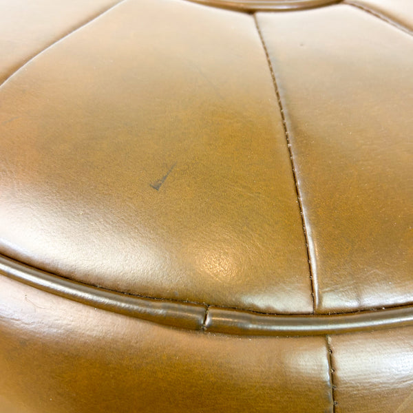 BROWN VINYL POUFFE - HEY JUDE WORKSHOP • Vintage furniture & objects Melbourne