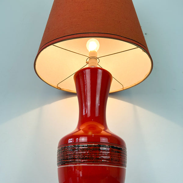 XL RED CERAMIC LAMP