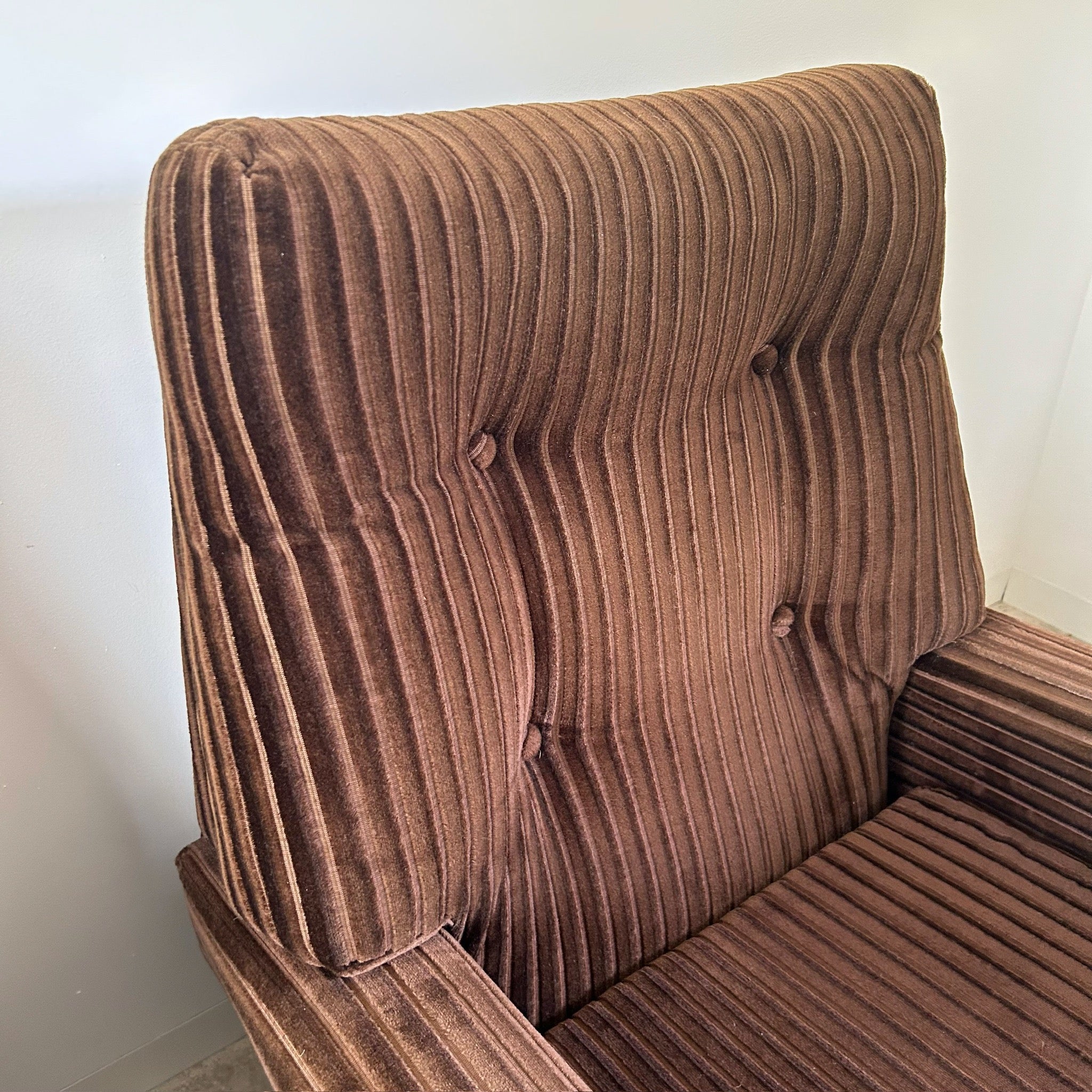 BROWN CORDUROY ARMCHAIRS