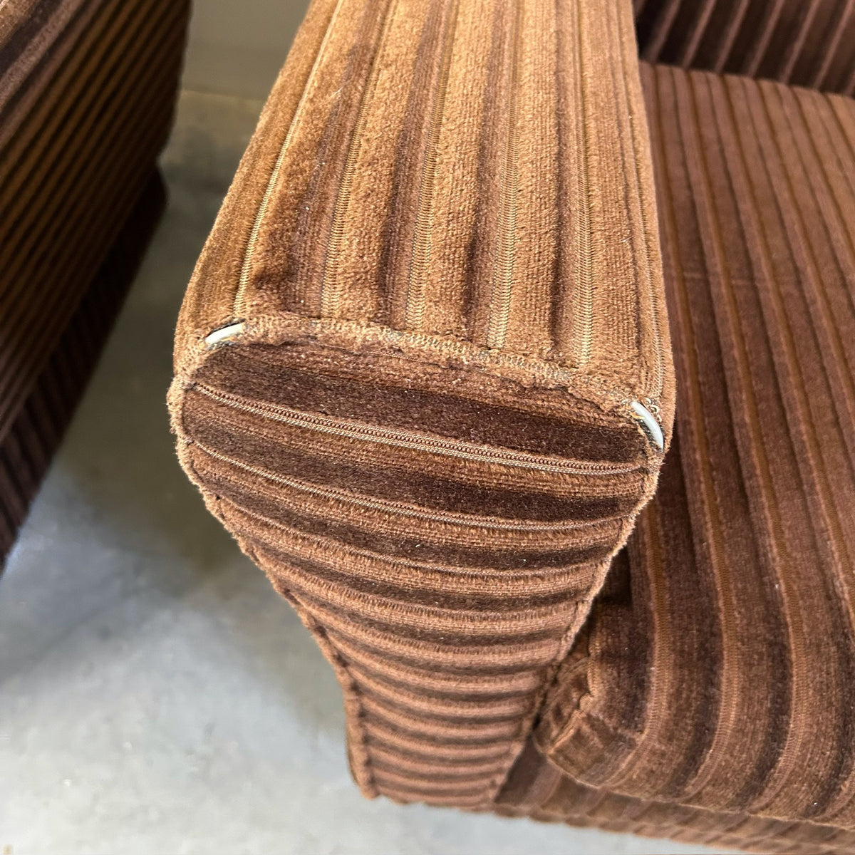 BROWN CORDUROY ARMCHAIRS