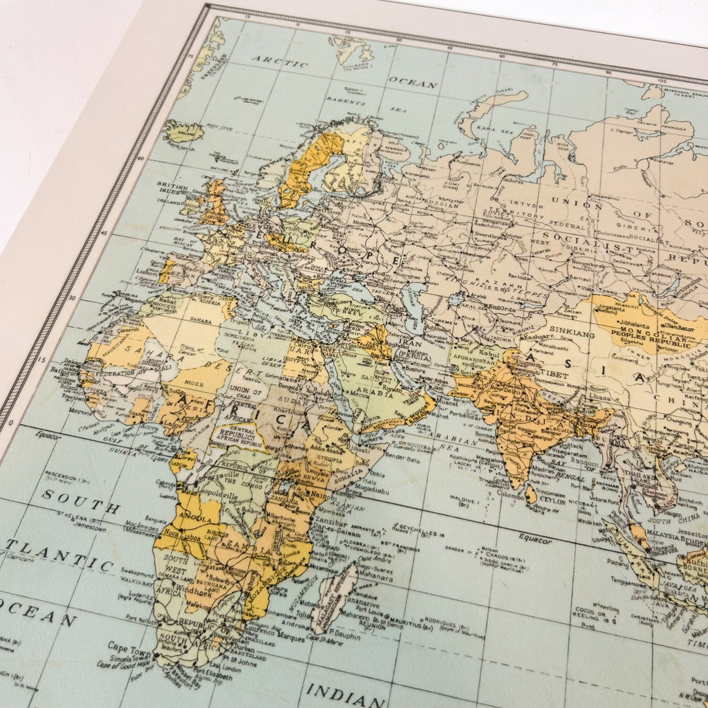 WORLD MAP DESK - HEY JUDE WORKSHOP • Vintage furniture & objects Melbourne