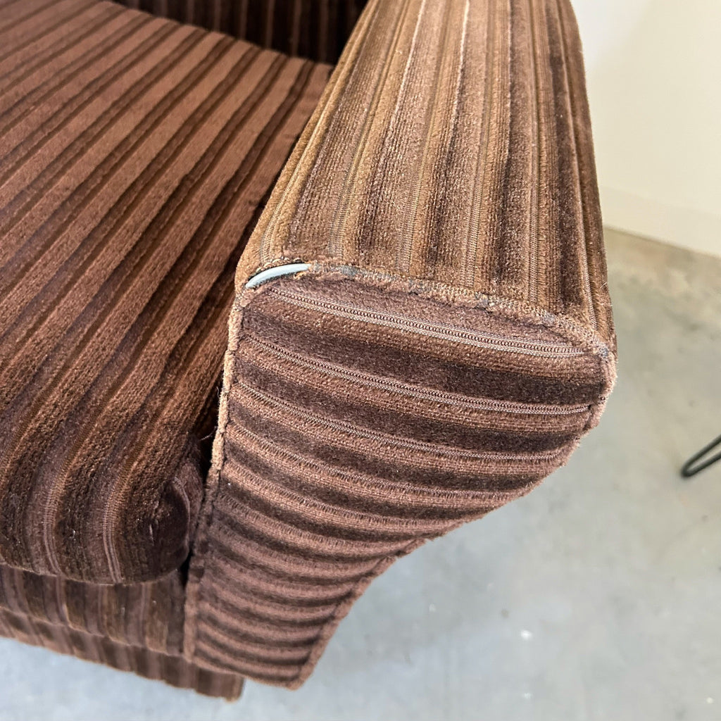 BROWN CORDUROY ARMCHAIRS