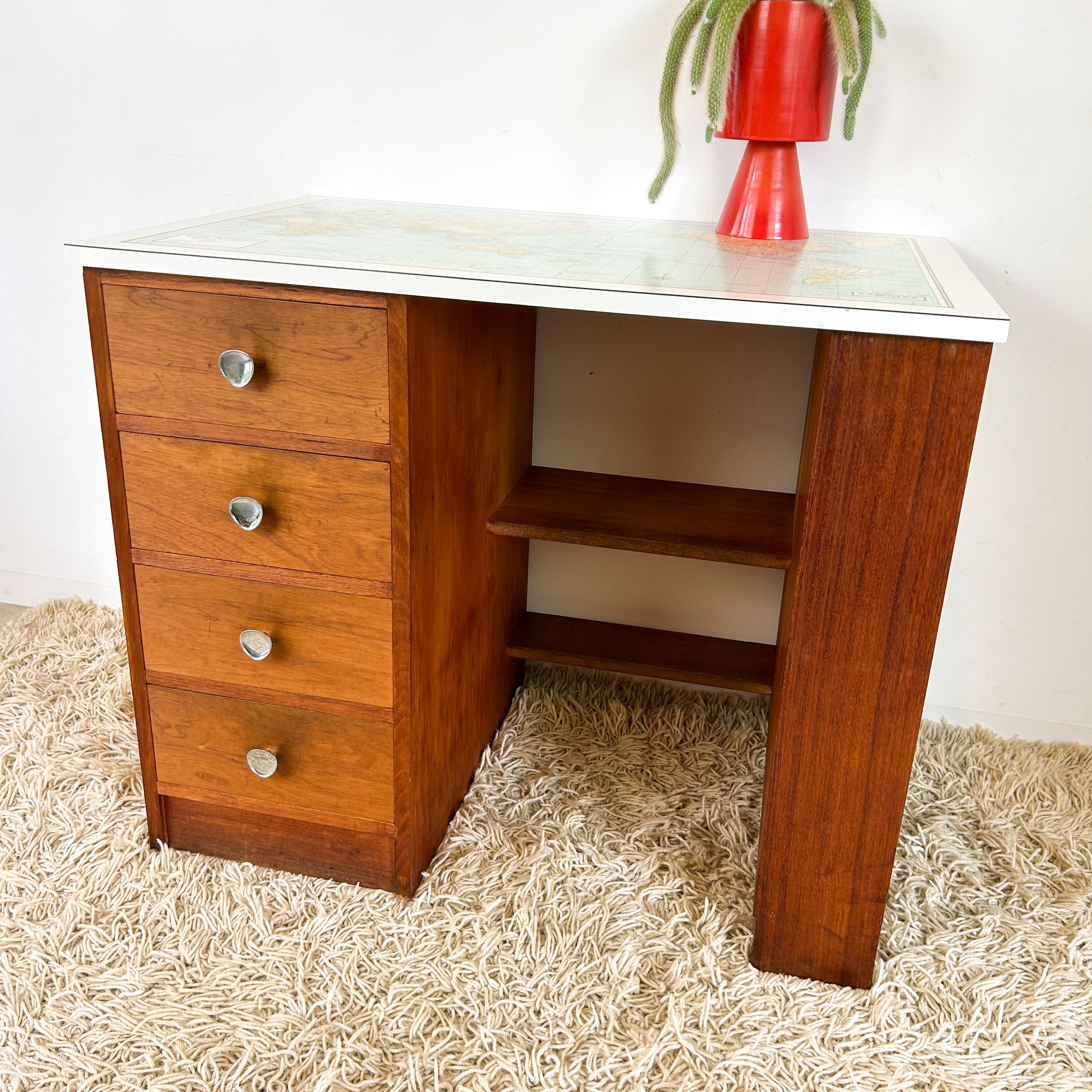 WORLD MAP DESK - HEY JUDE WORKSHOP • Vintage furniture & objects Melbourne