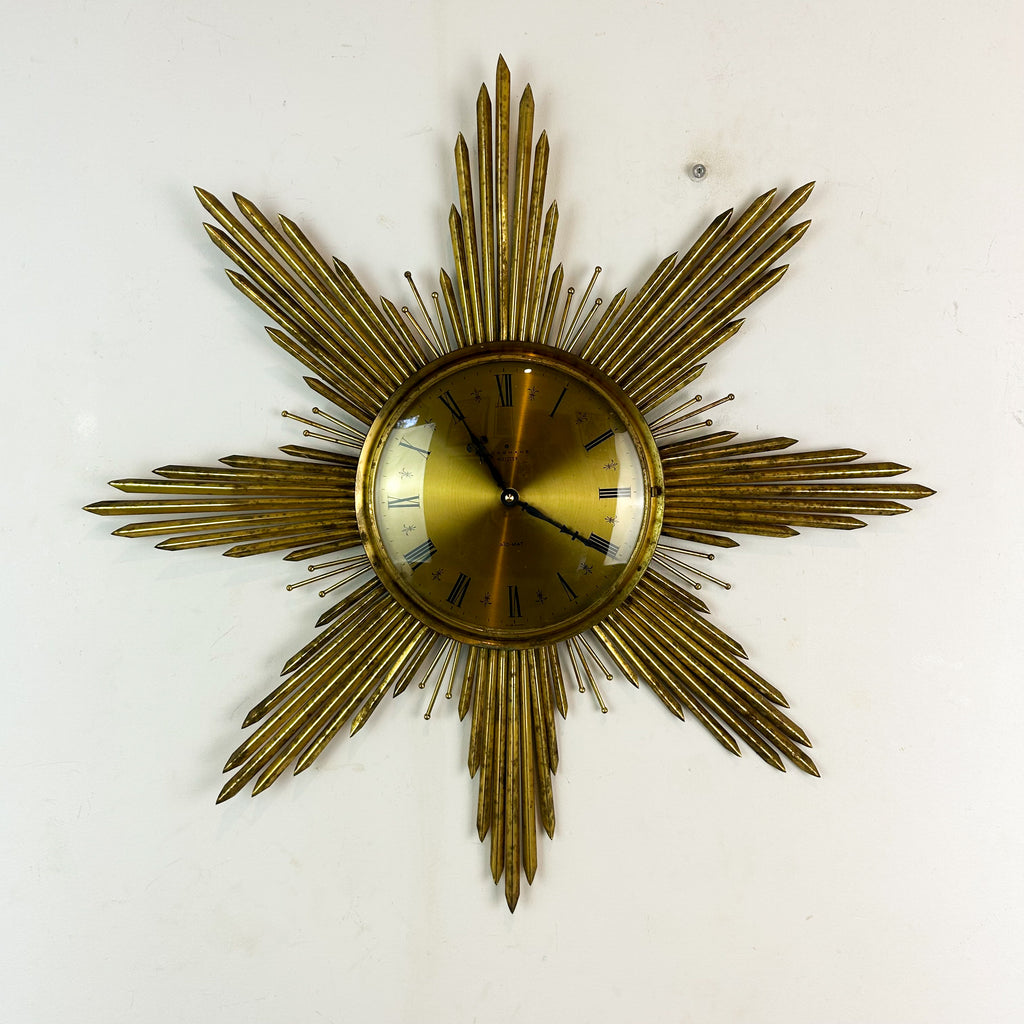 JUNGHANS BRASS STARBURST CLOCK