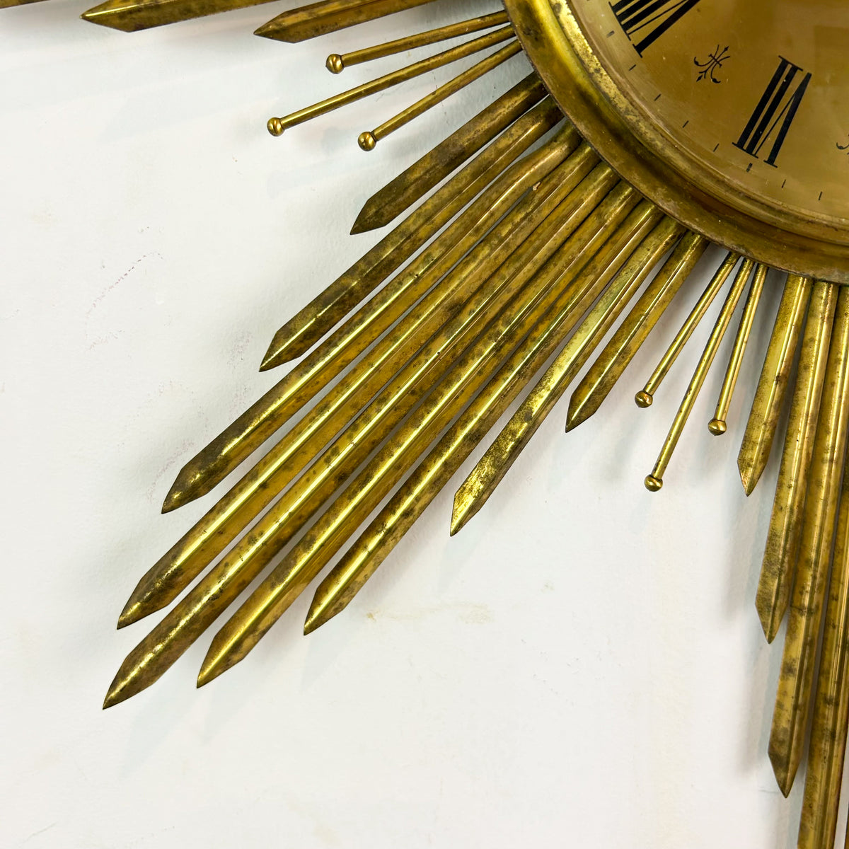 JUNGHANS BRASS STARBURST CLOCK