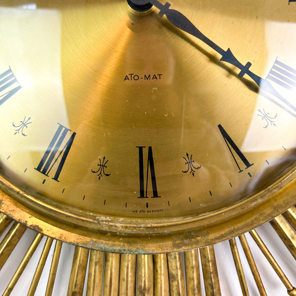 JUNGHANS BRASS STARBURST CLOCK
