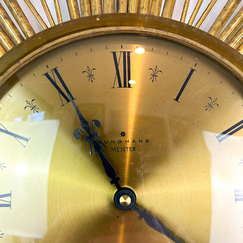 JUNGHANS BRASS STARBURST CLOCK