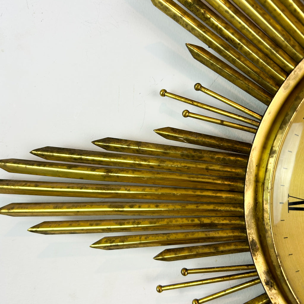 JUNGHANS BRASS STARBURST CLOCK