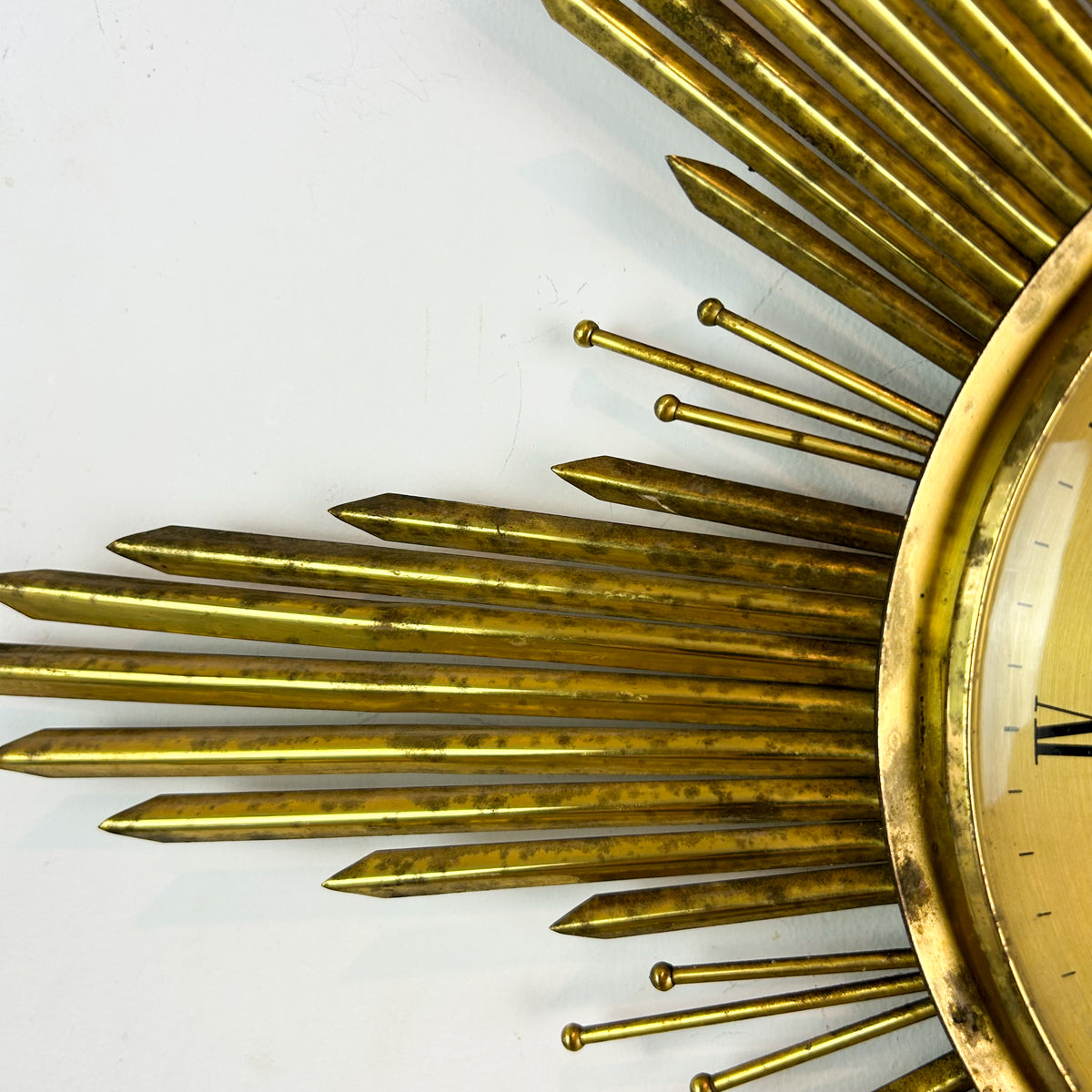 JUNGHANS BRASS STARBURST CLOCK