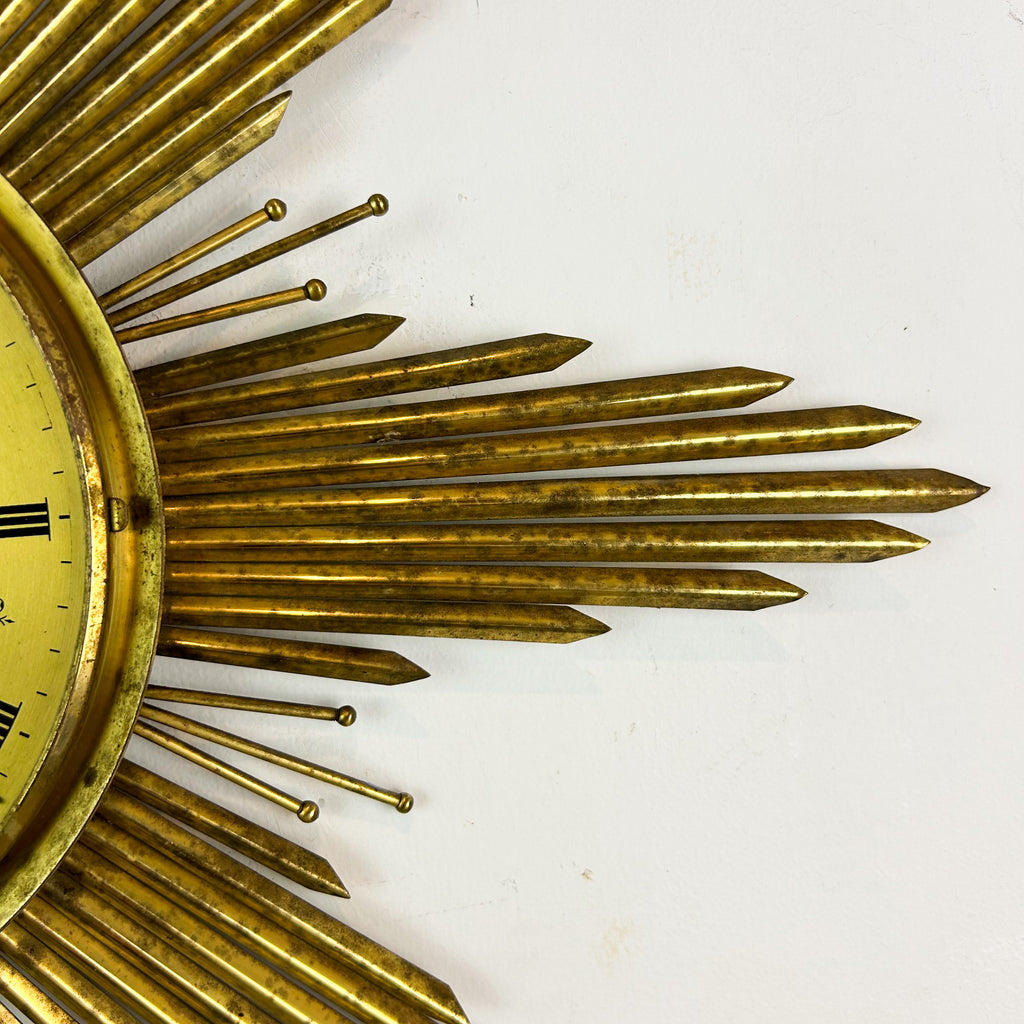 JUNGHANS BRASS STARBURST CLOCK