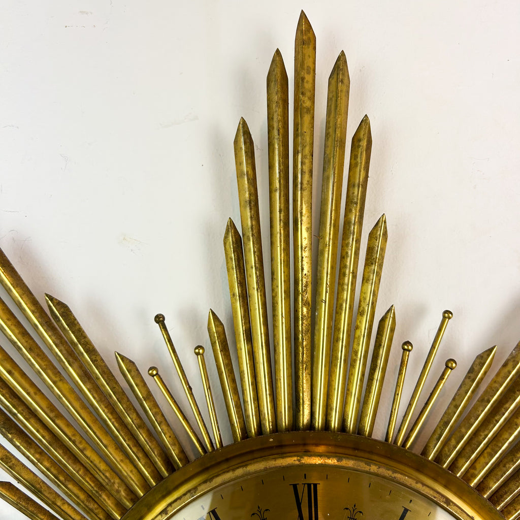 JUNGHANS BRASS STARBURST CLOCK