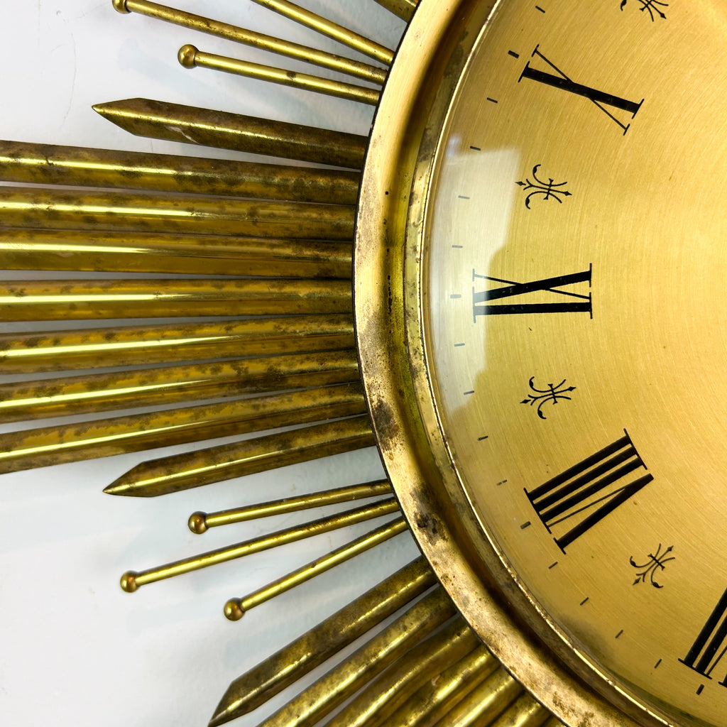 JUNGHANS BRASS STARBURST CLOCK
