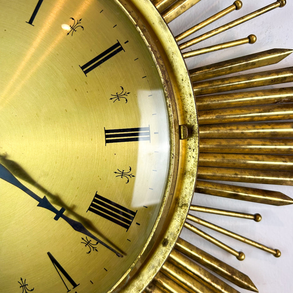 JUNGHANS BRASS STARBURST CLOCK