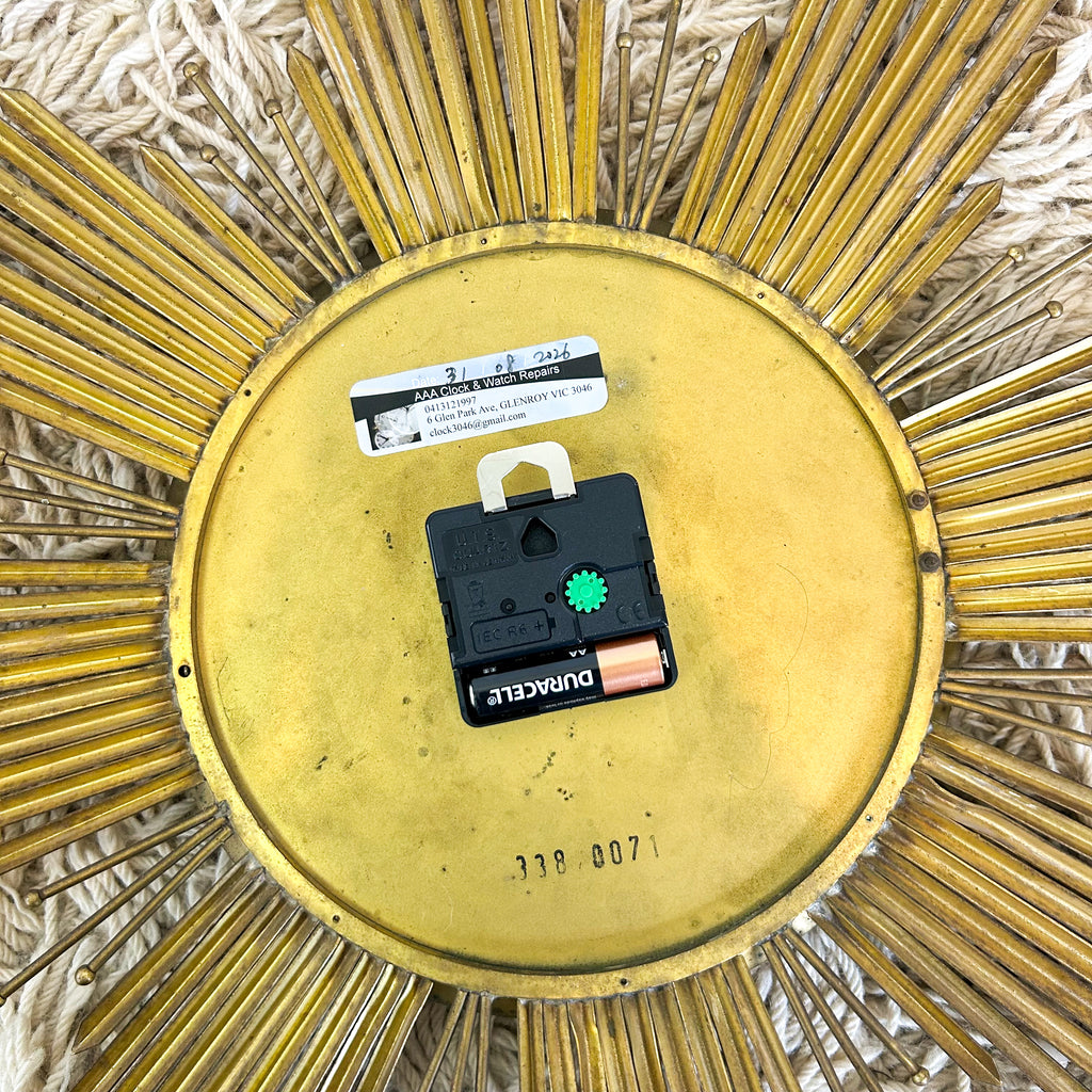 JUNGHANS BRASS STARBURST CLOCK