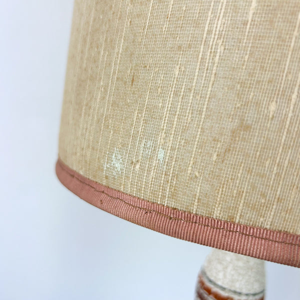 LARGE TEAK & CERAMIC LAMP