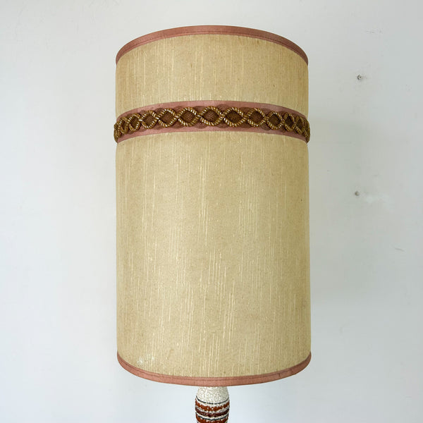 LARGE TEAK & CERAMIC LAMP