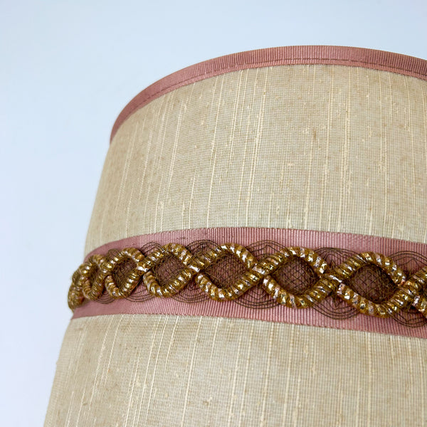 LARGE TEAK & CERAMIC LAMP